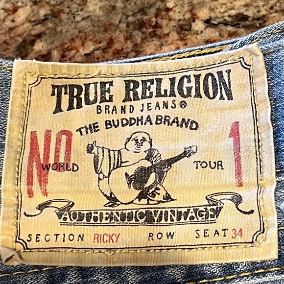 True Religion Ricky Mens SZ 40 relaxed straight Distressed jeans - Picture 5 of 12